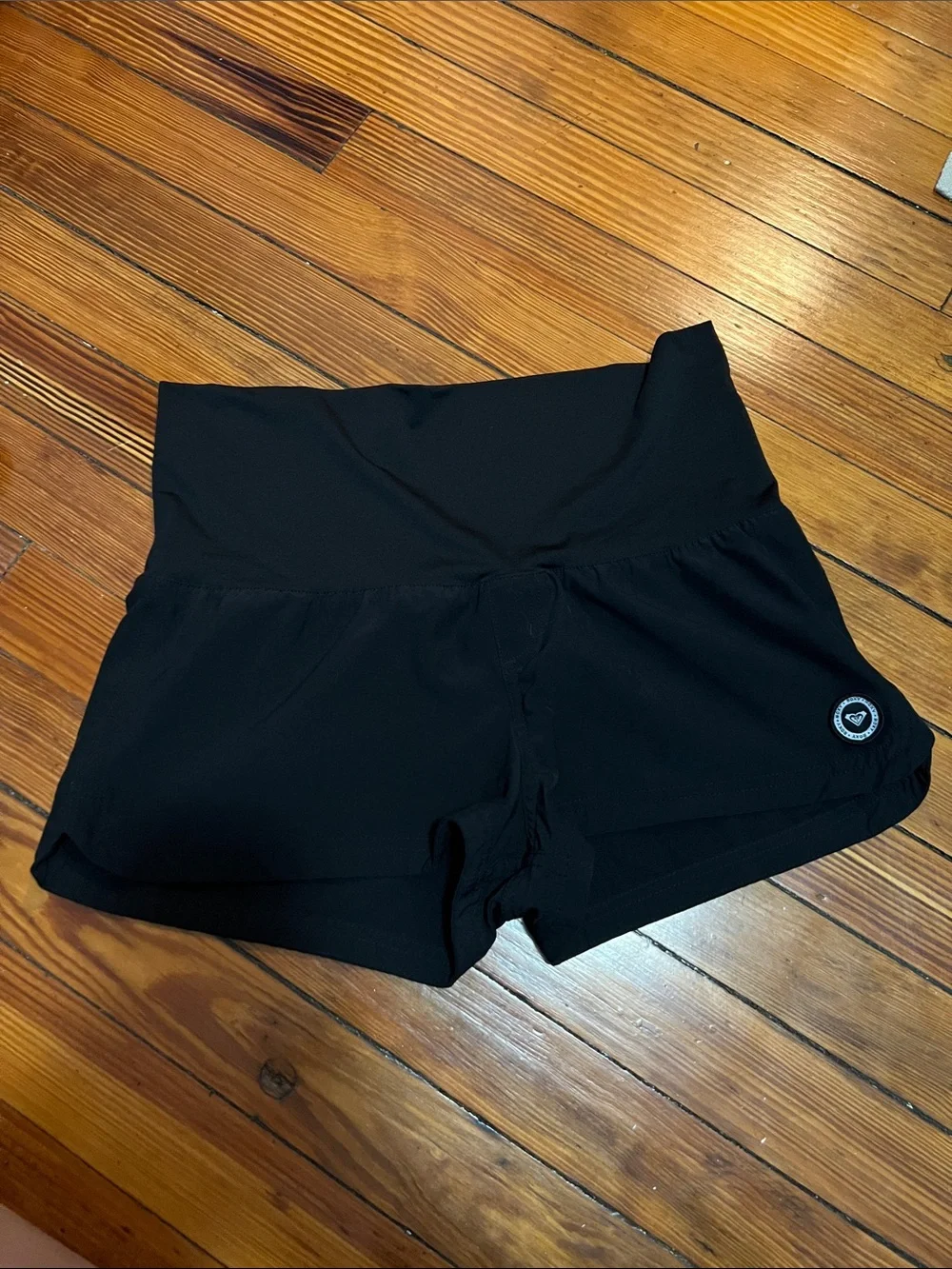 Roxy Black Fold-Over Waist swim surf  Shorts